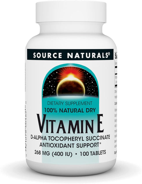 Source Naturals Vitamin E, 400 iu Fat-Soluble Antioxidant - 100 Tablets...