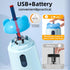 ZMOL Electric Pencil Roller Battery Powered Cute Bear Head Quick Sharpener Portable Pencil Roller Battery Powered USB (Plug Not Included) Blue...