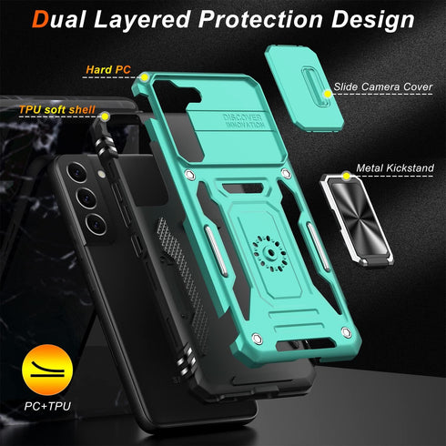 LUMARKE for Galaxy S23 FE Case with Camera Cover,Galaxy S23 FE Cover with Screen Protector Pass 16ft Drop Test Military Grade Protective Phone Cas...