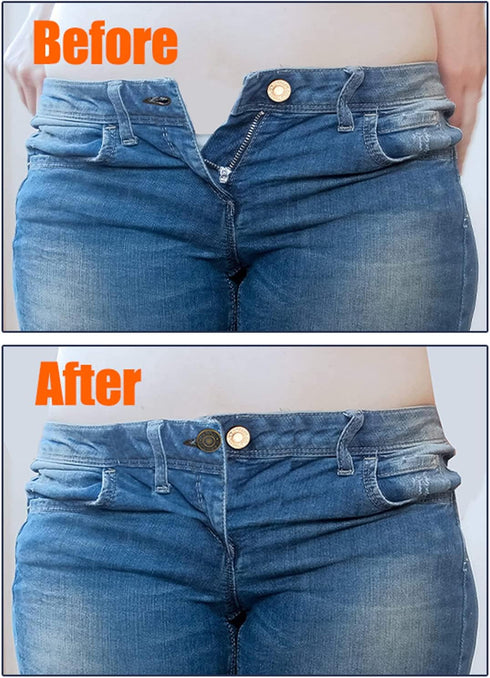 8 Pieces Expander Button, Pants Waist Silicone Extender Button, Adjustable Elastic Waist Extender Button, No-Sew Metal Extend Buttons for Women an...