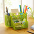 VANRA Metal Mesh Desk Supply Caddy Desktop Office Supplies Organizer Supply Holder 8 Compartments with Drawer (Green)...