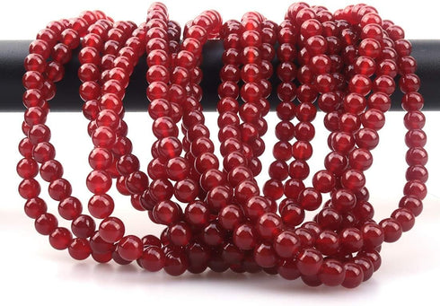 8mm Natural Red Agate Stone Round Loose Stone Beads for Jewelry Making DIY Crafts Design 1 Strand 15" APPR.43-45pcs...