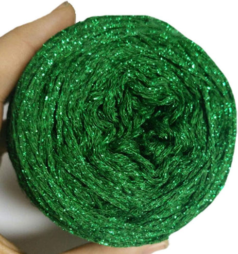 100g DIY Green Lurex Yarn Shining Yarn Glitter Sparkle Yarn Metal Yarn Sparkle Yarn Crochet Thread Bag Sweater Toy Yarn Accessory Yarn......