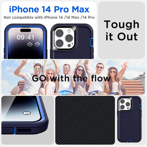 AICase for iPhone 14 Pro Max Case(6.7") with Glass Screen Protector+Magsafe Conversion Kit,Heavy Duty Drop Protection Full Body Rugged Shockproof ...