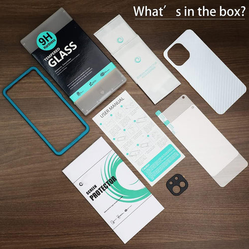 Ibywind Screen Protector For Xiaomi 11 Lite 5G NE/Mi 11 Lite 5G/4G,with 2Pcs Tempered Glass,1Pc Camera Lens Protector,1Pc Backing Carbon Fiber Fil...