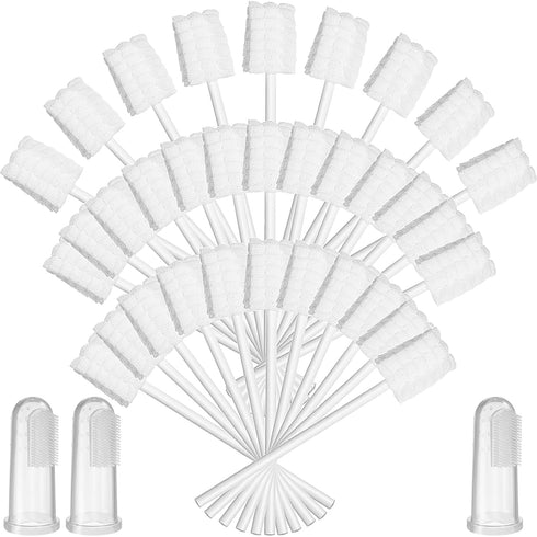 100 Pcs Baby Tongue Cleaner Toothbrush Baby Oral Cleaner with 3 Pieces Finger Toothbrush for Newborn Baby Mouth Cleaner Oral Cleaning Infant Clean...