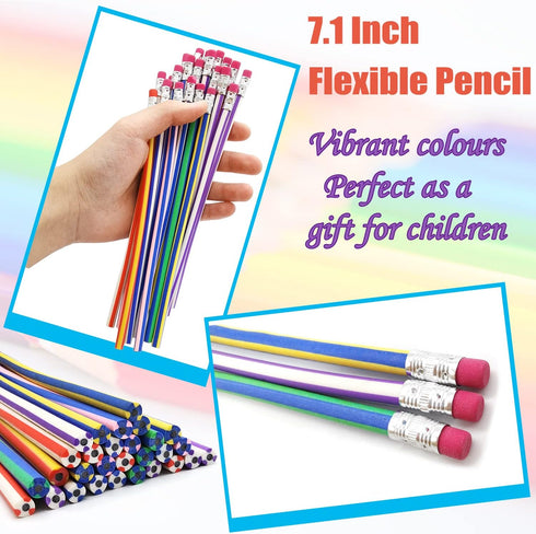 45 Pack Flexible Soft Pencil,7.1 Inch Magic Bend Pencils,Soft Novelty Pencil with Eraser for Kids Gift Students School Classroom Supplies...