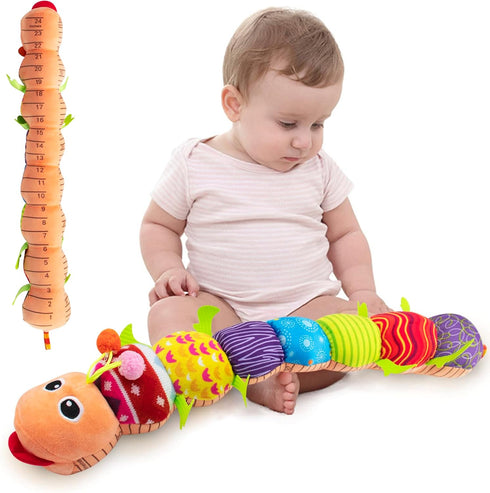 Baby Toys for 0-3-6-12 Months,Musical Caterpillar Infant Toys with Rattle Crinkle Squeakers,Stuffed Animal Tummy Time Toys Plush Crawling Newborn ...