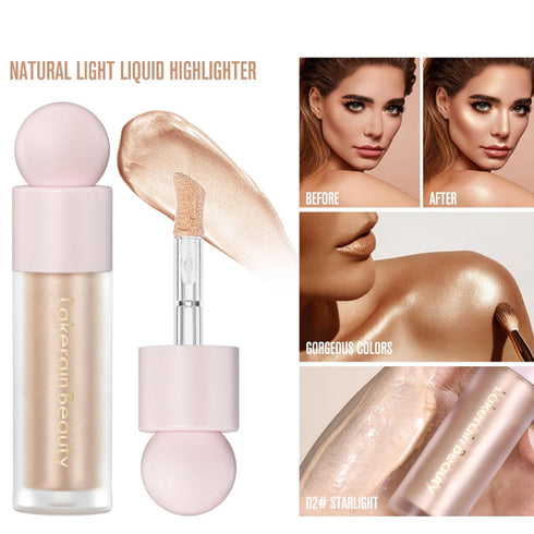 Liquid Highlighter Stick,Natural Face Luminizer Stick,Long Lasting Face Illuminator Highlight Stick,Waterproof Face Shimmer Stick,01...