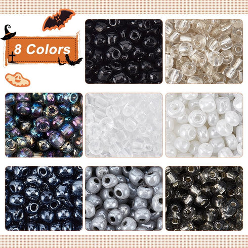 PH PandaHall 1840 Pcs 6/0 4mm 8 Colors Glass Seed Beads Lined Pony Bead Waist Beads Tiny Spacer Czech Beads for Earring Bracelet Necklace Key Chai...
