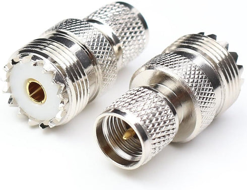 Mini UHF Male to UHF Female Connector Pl259 Coax Adapters UHF to Mini uhf Coaxial Adapter SO239 RF Adapter 2Packs...