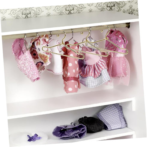 20pcs Coat Hangers Miniature Little Doll Suit Small Doll Hangers Doll Dress Mini Hangers Ornaments Mini Doll Clothes Hangers Iron Wire Doll Small ...