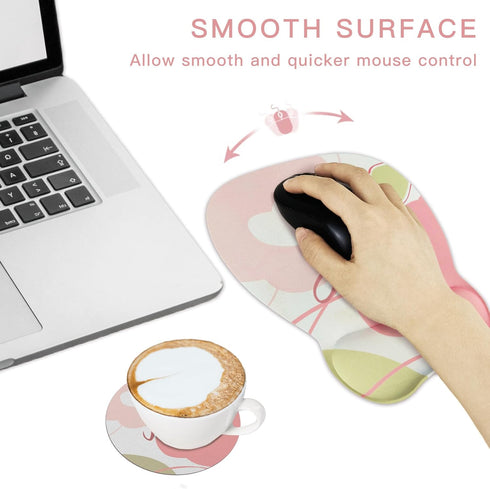 Personalized Mouse Pad with Wrist Support Gel,Small Cute Mouse Pads and Coaster Set,Comfortable Mouse Pad for Laptop computer Home Office Supplies...