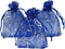 100pcs Sheer Organza Favor Bags For Wedding Baby Shower Rattan Print Gift Bags Samples Display Drawstring Pouches (3.5x4.5 inch, blue)...