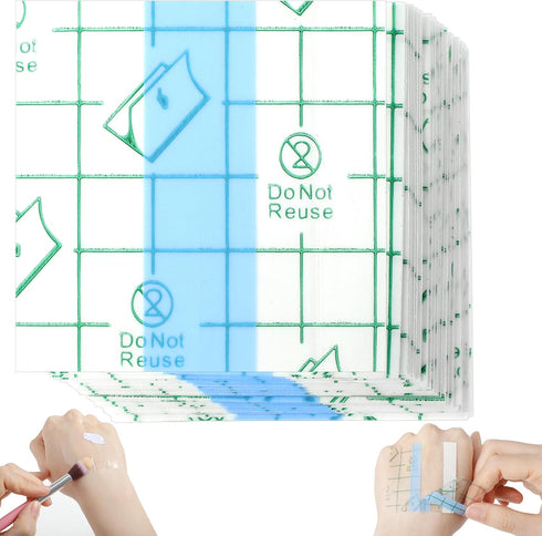 Qianyu 100 Pieces Makeup Hand Palette Single Use Makeup Mixing Palette Professional Makeup Artist Must Haves Disposable Transparent Waterproof Cos...
