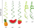 30Ct Tutti Frutti Hanging Swirl Decorations, Tropical Fruit Party Supplies, Summer Birthday Theme, Luau Kids Decor for First 1st Boys Girls Baby S...