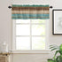 Rustic Farmhouse Valances Curtains for Kitchen Windows, Retro Wood Rod Pocket Curtain Toppers Teal Green Brown Country Short Curtains Treatments f...