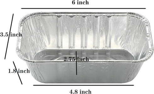 50 Pack 1Lb mini Loaf Pans Heavy Duty Disposable Aluminum Foil Bread Tins Standard Size - 6" X 3.5" X 2.5" Oven Safe Sturdy Small Bread Tin Pans-1...