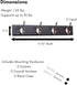 BIRDROCK HOME Oval Hook Coat and Hat Rack | 4 Hooks | Wall Mount | Black Finish | Satin Nickel Hooks...