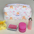 Cute Travel Makeup Bag, Cotton Quilted Small Cosmetic Bag Handmade, Bear Bow Patterns Coquette Aesthetic Floral Pouches Toiletry Brushes Pencil Or...