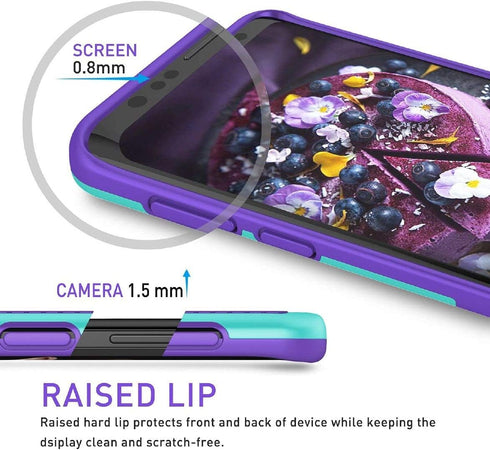 Jeylly S9 Case, Galaxy S9 Case with 2 Pack HD Soft Screen Protector, Contrasting Colors Ultra Slim One-Piece Anti-Slip Rugged Soft TPU Bumper Shoc...
