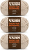 3x60g Beige Yarn for Crocheting and Knitting;3x66m (72yds) Cotton Yarn for Beginners with Easy-to-See Stitches;Worsted-Weight Medium #4;Cotton-Nyl...
