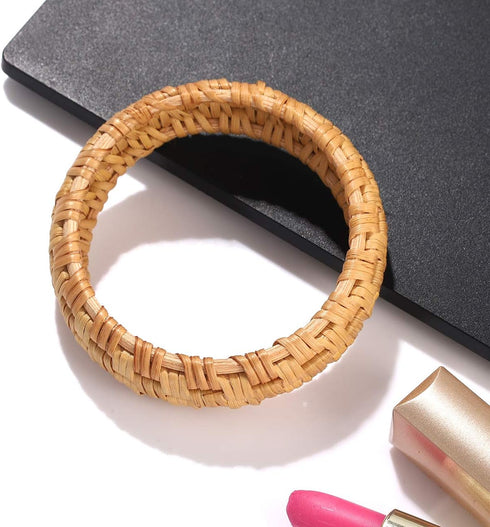 Rattan Bracelet For Women Handmade Lightweight Straw Wicker Braid Woven Bangle Bracelet Statement Chunky Bangle Bracelet (Classic A)...