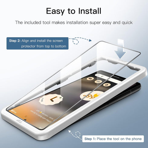 JETech Screen Protector for Google Pixel 6a 6.1-Inch with Camera Lens Protector, Easy Installation Tool, Fingerprint Compatible, Tempered Glass Fi...
