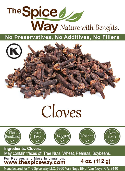 The Spice Way Cloves - whole (4 oz)| clove spice, for many savory dishes and even tea...