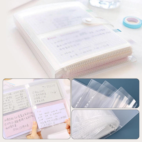 BetterJonny 3x5 Index Card Organizer, Index Cards Clear Plastic Holder Organizer Pouches Book Recipe Card Holder Flash Cards Holder, 40 Page Hold ...