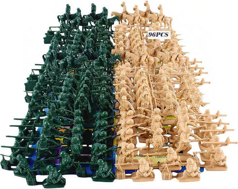 96 PCS Various Pose Toy Soldiers Figures with Military Map, Army Men Two Colors Soldiers, Toy Soldiers Action Figures for Kids Children Birthday (...