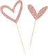 24 PCS Rose Gold Glitter Heart Cupcake Toppers Cute Design Love Cupcake Toppers for Wedding Bridal Anniversary Baby Shower Party Decorations Suppl...