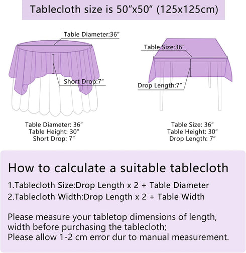 B-COOL Sequin Tablecloths Purple Glitter Tablecloth Mermaid Table Cloths for Halloween Parties Sparkly Wedding Decoration 50x50inch...