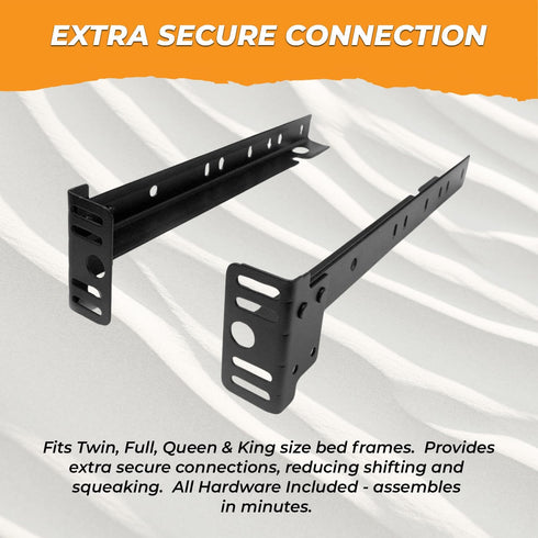 Kings Brand Furniture Bed Frame Footboard Extension Brackets Set of 2 Compatible with Twin, Full, Queen, King Sizes...