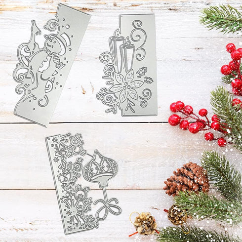 3 Pcs Die Cuts for Card Making, SENHAI Christmas Metal Cutting Dies Scrapbooking Die-Cuts Snowflake Stencil for DIY Christmas Decorations Paper Cr...