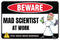Venicor Mad Scientist Sign Decor - 8 x 12 Inches - Aluminum - Classroom Science Decorations - Cool Chemistry Laboratory Gift Poster Room Wall Art ...