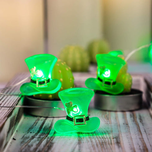 Impress Life Green Hat String Lights, Battery Operated/USB Plug-in 10ft LED with Remote for Decor Bedroom Home Garden Wedding Party for New St. Pa...
