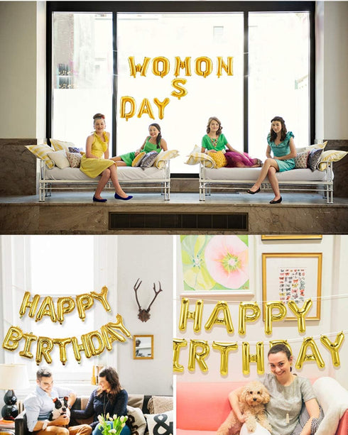 16 Inch Gold Letter Balloons Mylar Foil Alphabet Letter A-Z Balloons Set for Wedding Birthday Party Decoration Banner(26pcs Pack,) (Gold)...