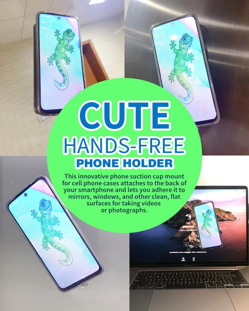 BIAJIYA Silicone Suction Phone Case Adhesive Mount Mirrors Anti-Slip Hands-Free Mobile Accessory Holder for Selfies and Tiktok Videos for All Smar...
