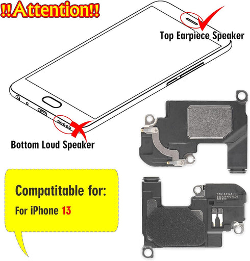 Earpiece Speaker for iPhone 13 Ear Speaker Replacement for iPhone 13 Speaker Replacement Earphone Speaker Sound Receiver Assembly Parts with Tools...