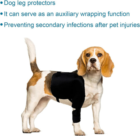 Pet Leg Joint Wrap Protector for Dogs, Adjustable Dog Elbow Brace Protector Pads, Puppy Wounds Compression Wrap Sleeve Prevent Licking, Pets Recov...