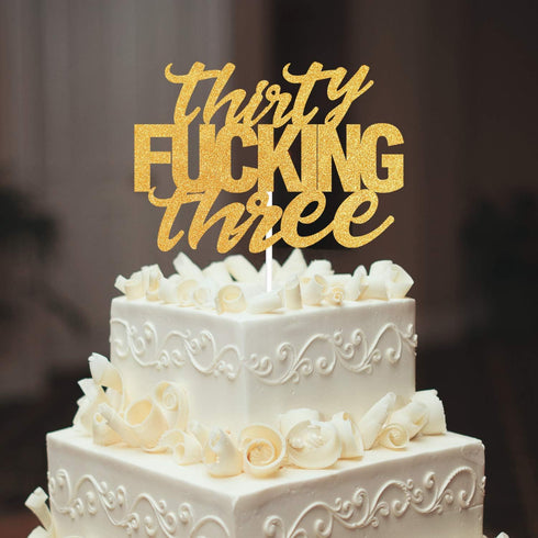 Thirty Three Happy Birthday Cake Toppers 33rd Birthday Cake Toppers 33 Years Old Anniversary Party Decorations Supplies...