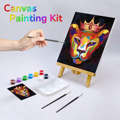 VOCHIC Canvas Painting Kit Pre Drawn Canvas for Painting for Adults Party Kits Paint and Sip Party Supplies 8x10 Canvas to Paint 8 Acrylic Colors,...