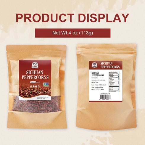 52USA Sichuan Peppercorn, Szechuan Peppercorns(4OZ), Authentic Szechuan Red Peppercorn, Less Seeds, Strong Flavor, Whole Sichuan Red Peppercorns, ...