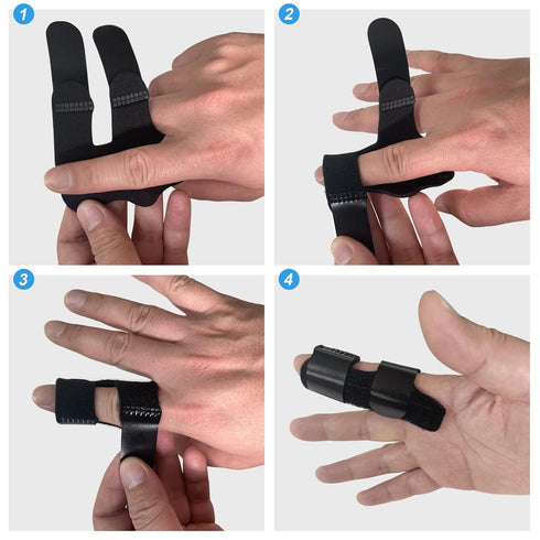 4 Pcs Trigger Finger Splints/Brace for Knuckle Immobilization,Broken Protector and Straightening Arthritis Relief,Pain Relief,Fits Index,Middle Ri...