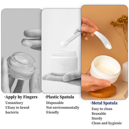 2Pcs Mini Metal Cosmetic Spatulas, Skincare SpatulaMixing and Sampling Makeup Beauty Tools for Skin Care Creams, Eye Cream, Essences Beauty Access...