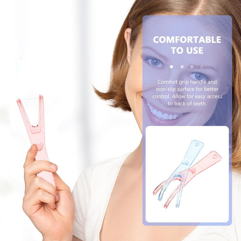 2pcs Dental Flosses Holder,Reusable Flosser,Flosses Handle Holder,Flosser Handle Holder,Replacement Flosses Pick Holder,Replacements Flosses Handl...