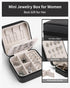 Vlando Travel Jewelry Case, Small Travel Jewelry Organizer Box for Girls Women - Black...