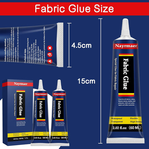 Fabric Glue, Mighty Mend it Fabric Glue, Permanent Clear Washable Clothing Glue for All Fabrics, Cotton, Flannel, Denim, Leather, Polyester, Doll ...
