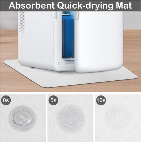 Portable Mini Fridge Mat, 14x10 in Retro Compact Refrigerator Mat, Diatomite Quick Drying Mat, Non-slip Skincare Fridge Pad for Bedroom, Office, C...
